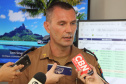 a Polícia Militar do Paraná lançou o APP 190 ? Emergência Paraná para o sistema iOS e também divulgou um balanço dos quatro meses de funcionamento do aplicativo, que está em uso em Curitiba e Região Metropolitana na versão para Android, lançada no início de outubro do ano passado. Na foto, o capitão Claudio Prus. - Curitiba, 11/02/2019 - Foto: Soldado Priscilla Carvalho