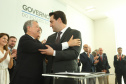 O governador Carlos Massa Ratinho Junior deu posse, em cerimônia no Palácio Iguaçu, ao secretário de Estado do Desenvolvimento Sustentável e Turismo, Marcio Nunes, e aos presidentes das autarquias vinculadas à pasta. Foram empossados os presidentes do Instituto Água e Terra, Everton Souza; do Simepar, Eduardo Alvin; da Paraná Desenvolvimento, Eduardo Bekin; e da Paraná Turismo, João Jacob Mehl. - Curitiba, 12/02/2019 - Foto: Rodrigo Félix Leal/ANPr