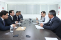 Governador Carlos Massa Ratinho Júnior durante reunião com o secretário nacional da Aviação Civil, Ronei Saggioro Glanzmann. No encontro, foi confirmado o investimento de R$ 35 milhões em infraestrutura do Aeroporto Municipal de Ponta Grossa.  O prefeito de Ponta Grossa, Marcelo Rangel, e o secretário de Estado da Infraestrutura e Logística, Sandro Alex, participaram da reunião. - Brasília, 12/02/2019  -  Foto: Rodrigo Félix Leal