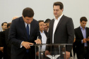 Governador Carlos Massa Ratinho Júnior dá posse ao secretário de Estado da Infrestrurura e Logística, Sandro Alex, e ao diretor do Departamento de Estradas e Rodagem (DER), João Alfredo zampieri  -  Curitiba, 13/02/2019  -  Foto: Jaelson Lucas/ANPr
