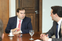 Governador Carlos Massa Ratinho Júnior recebe o presidente da Câmara dos Deputados, Rodrigo Maia. Curitiba, 15/02/2019. Foto: Rodrigo Felix Leal/ANPr