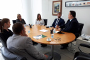 Reunião entre a Secretaria de Estado da Comunicação Social e a Controladoria Geral do Estado (CGE) sobre o Portal da Transparência. Participaram pela Secretaria da Comunicação Social o diretor-geral Fabrício Ferreira; e Úrsula Poli e Jomara Totzek da equipe de Marketing. Pela CGE, além de Siqueira, estavam presentes o diretor de Transparência e Controle Social da CGE, Matheus Klaus Gruber; e a coordenadora de Transparência, Thays Kruk da Rocha. - Curitiba, 15/02/2018 - Foto: Divulgação ANPr