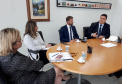 Reunião entre a Secretaria de Estado da Comunicação Social e a Controladoria Geral do Estado (CGE) sobre o Portal da Transparência. Participaram pela Secretaria da Comunicação Social o diretor-geral Fabrício Ferreira; e Úrsula Poli e Jomara Totzek da equipe de Marketing. Pela CGE, além de Siqueira, estavam presentes o diretor de Transparência e Controle Social da CGE, Matheus Klaus Gruber; e a coordenadora de Transparência, Thays Kruk da Rocha. - Curitiba, 15/02/2018 - Foto: Divulgação ANPr