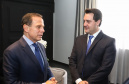 Em reunião realizada no Palácio dos Bandeirantes, em São Paulo, os governadores Carlos Massa Ratinho Junior e João Doria Junior acertaram os termos do projeto executivo de vigilância das fronteiras e integração das forças de segurança para o combate ao crime organizado nos dois estados. Os detalhes serão apresentados em 30 dias pela Secretaria de Segurança Pública e Administração Penitenciária do Paraná. - São Paulo, 18/02/2018 - Foto: Rodrigo Félix Leal/ANPr