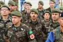 Os 74 anos da Tomada de Monte Castelo, batalha no Norte da Itália que marcou a participação da Força Expedicionária Brasileira (FEB) na Segunda Guerra Mundial, foram lembrados nesta quinta-feira (21/2), em cerimônia no Museu do Expedicionário, em Curitiba. O governador Carlos Massa Ratinho Junior participou no evento, junto com quatro expedicionários e familiares dos pracinhas.  -  Curitiba, 21/02/2019  -  Foto: Rodrigo Félix Leal/ANPr