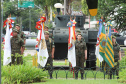 Os 74 anos da Tomada de Monte Castelo, batalha no Norte da Itália que marcou a participação da Força Expedicionária Brasileira (FEB) na Segunda Guerra Mundial, foram lembrados nesta quinta-feira (21/2), em cerimônia no Museu do Expedicionário, em Curitiba. O governador Carlos Massa Ratinho Junior participou no evento, junto com quatro expedicionários e familiares dos pracinhas.  -  Curitiba, 21/02/2019  -  Foto: Rodrigo Félix Leal/ANPr