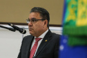 O governador Carlos Massa Ratinho Junior participa da solenidade que formaliza a Força-Tarefa Infância Segura de Prevenção e Combate a Crimes Contra a Criança, nesta quinta-feira (21) no Palácio da Justiça. Na foto, o presidente do Tribunal de Justiça do Paraná, Adalberto Xisto Pereira. - Curitiba, 21/02/2019 - Foto: Geraldo Bubniak/ANPr