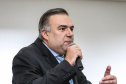 O governador Carlos Massa Ratinho Junior participa da solenidade que formaliza a Força-Tarefa Infância Segura de Prevenção e Combate a Crimes Contra a Criança, nesta quinta-feira (21) no Palácio da Justiça. Na foto, o deputado federal e secretário da Justiça, Família e Trabalho (Sejuf), Ney Leprevost. - Curitiba, 21/02/2019 - Foto: Geraldo Bubniak/ANPr