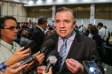 O governador Carlos Massa Ratinho Junior participa da solenidade que formaliza a Força-Tarefa Infância Segura de Prevenção e Combate a Crimes Contra a Criança, nesta quinta-feira (21) no Palácio da Justiça. Na foto, o deputado federal e secretário da Justiça, Família e Trabalho (Sejuf), Ney Leprevost. - Curitiba, 21/02/2019 - Foto: Geraldo Bubniak/ANPr