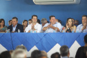 Governador Carlos Massa Ratinho Júnior participa da posse da nova diretoria da Associação dos Municípios do Norte Pioneiro (Amunorpi). O prefeito de Pinhalão, Sérgio Rodrigues é o presidente da Associação. - Pinhalão, 22/01/2019 - Foto: Jaelson Lucas/ANPr