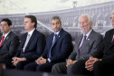 O governador em exercício Darci Piana participou nesta terça-feira (26), em Foz do Iguaçu, da cerimônia de posse do novo diretor-geral brasileiro da Itaipu Binacional, general Joaquim Silva e Luna, com as presenças do Presidente Jair Bolsonaro e do presidente do Paraguai, Mario Abdo Benítez; dos ministros almirante Bento Albuquerque, de Minas e Energia e Ernesto Araújo, de Relações Exteriores - Foz do Iguaçu, 26/02/2019 - Foto: Arnaldo Alves/ANPr