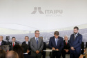 O governador em exercício Darci Piana participou nesta terça-feira (26), em Foz do Iguaçu, da cerimônia de posse do novo diretor-geral brasileiro da Itaipu Binacional, general Joaquim Silva e Luna, com as presenças do Presidente Jair Bolsonaro e do presidente do Paraguai, Mario Abdo Benítez; dos ministros almirante Bento Albuquerque, de Minas e Energia e Ernesto Araújo, de Relações Exteriores - Foz do Iguaçu, 26/02/2019 - Foto: Arnaldo Alves/ANPr
