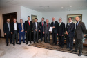 O governador em exercício Darci Piana recebe Presidente Cassio Telles e representates da OAB-PR, nesta quarta-feira (27) no Palácio Iguaçu.  O pedido de providencias  na PR-280 no sudoeste do Estado. Curitiba, 27/02/2019 -  Foto: Geraldo Bubniak/ANPr