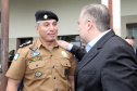 A primeira fase da Força-Tarefa Infância Segura aconteceu nesta quinta-feira (28) no Quartel do Comando-Geral da Polícia Militar do Paraná e contou com a participação de alunos do Colégio da Polícia Militar, do Colégio da Vila Militar e o Colégio Estadual Mario Brandão de Piraquara. Na foto, o comandante-geral da Polícia Militar do Paraná, coronel Péricles Mattos e o secretário Ney Leprevost, da Justiça, Família e Trabalho. -  Curitiba, 28/02/2019  -  Foto: Divulgação SEJU