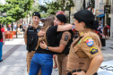 Policiais Militares em ocorrência nesta sexta-feira (8) Dia Internacional da Mulher no centro de Curitiba. Curitiba, 08/03/2019 - Foto: Geraldo Bubniak/ANPr