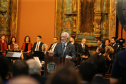 O vice governador Darci Piana no Memorial de Curitiba durante a abertura da 1ª Reunião do Grupo BRICS 2019, grupo econômico formado por autoridades do Brasil, Rússia, Índia, China e África do Sul para debater questões econômicas relacionadas aos países. Curitiba, 13/03/2019 - Foto: Geraldo Bubniak/ANPr