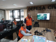 A manhã deste sábado (16) foi diferente para a comunidade do Rio Sagrado, em Morretes, no litoral do Estado. Ao mesmo tempo em que o simulado foi feito no Litoral, equipes da Defesa Civil Estadual monitoram as atividades a partir do Centro Estadual de Gerenciamento de Riscos e Desastres (Cegerd), localizado em Curitiba. - Curitiba, 16/03/2019 - Foto: Defesa Civil