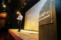O governador Carlos Massa Ratinho Junior participa de Palestra de Mauricio Benvenutti nesta terça-feira (2) no teatro do Museu Oscar Niemeyer,   Curitiba, 02/04/2019 -  Foto: Geraldo Bubniak/ANPr