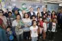 o Governador Carlos Massa Ratinho Junior participa da implantação do Programa Criança Feliz, do Governo Federal. Presentes na solenidade: ministro da Cidadania, Osmar Terra; primeira dama, Luciana Saito Massa; secretário da Justiça Família e Trabalho, Ney Leprevost; entre outros.Curitiba, 18-04-19.Foto: Arnaldo Alves / ANPr.
