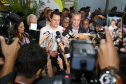 O governador Carlos Massa Ratinho Junior destacou, no ato de transferência da sede da administração estadual para Maringá, no Noroeste do Paraná, que a iniciativa visa atender as demandas da região e tornar o Governo mais acessível para a população. O município irá sediar o Poder Executivo até sexta-feira (17). Foto: José Fernando Ogura/ANPr