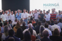 O Governo do Paraná concluiu nesta sexta-feira (17) a agenda em Maringá com a confirmação de R$ 41 milhões para ações e investimentos em 40 municípios da região Noroeste. O governador Carlos Massa Ratinho Junior recebeu prefeitos na 47ª Expoingá, no Parque Internacional de Exposições Francisco Feio Ribeiro. O encontro fez parte das ações em Maringá como sede administrativa do governo estadual. Foto:José Fernando Ogura/ANPr
