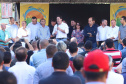 O município de Sarandi, no Noroeste do Paraná, vai implantar galerias pluviais e recapear ruas do Jardim Independência. O investimento é de R$ 3,7 milhões, com recursos do Estado, a fundo perdido. Nesta sexta-feira (17), o governador Carlos Massa Ratinho Júnior esteve em Sarandi e assinou a ordem de serviço para o início das obras. Foto: Rodrigo Felix Leal/ANPr