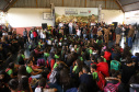 O governador Carlos Massa Ratinho Junior lançou nesta sexta-feira (17) o programa Escola Segura em Londrina, no Norte do Paraná. O colégio estadual Olympia Morais Tormenta, onde aconteceu a solenidade, e outras 17 escolas estaduais do município contam agora com policiais militares que atuarão diariamente para reforçar a segurança no período de aulas. Foto: Rodrigo Felix Leal/ANPr