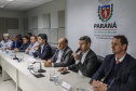 A Coordenação da Região Metropolitana de Curitiba (Comec) realizou nesta segunda-feira (20) um encontro com prefeitos, vice-prefeitos e secretários de 25 municípios da RMC para apresentar as principais ações realizadas desde o início deste ano e o planejamento para os próximos meses. O secretário do Desenvolvimento Urbano e de Obras Públicas do Paraná, João Carlos Ortega, abriu o encontro.Foto: Maurilio Cheli/Comec