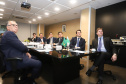 O governador Carlos Massa Ratinho Júnior e o secretário do Desenvolvimento Sustentável e do Turismo, Márcio Nunes, apresentaram ao ministro do Desenvolvimento Regional, Gustavo Canuto, o projeto executivo de microdrenagem, drenagem e engorda (aumento da faixa de areia) da orla de Matinhos. O encontro aconteceu nesta terça-feira (21), em Brasília.Foto: Rodrigo Felix Leal/ANPr