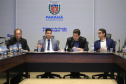 Chefes de 42 núcleos regionais do Governo do Estado das cidades de Londrina, Cornélio Procópio e Jacarezinho participaram nesta quarta-feira (22) de uma reunião com o governador Carlos Massa Ratinho Junior no Palácio Iguaçu, em Curitiba