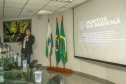 Os Portos do Paraná receberam nesta quinta-feira (23) alunos militares e civis da Escola Superior de Guerra (ESG), do Ministério da Defesa, participantes do Curso de Logística e Mobilização Nacional. Além de assistir a uma palestra sobre as atividades portuárias no Estado, o grupo visitou o cais do Porto de Paranaguá. Foto: Claudio Neves/Appa