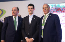 A Usina Hidrelétrica Baixo Iguaçu, último aproveitamento energético do Rio Iguaçu, foi inaugurada nesta quinta-feira (23) em Capanema, no Sudoeste do Estado. O empreendimento foi construído por um consórcio formado pela Copel e a Neonergia e recebeu investimento de R$ 2,3 bilhões. Foto: Rodrigo Felix Leal/ANPr