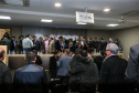 O governador Carlos Massa Ratinho Junior se reúne com prefeitos na sede da Associação dos Municípios do Oeste do Paraná (Amop) em Cascavel nesta sexta-feira (24), para confirmar recursos do Estado para investimentos nos municípios. No mesmo encontro são anunciados investimentos que a Copel fará na região Oeste nos próximos três anos. Cascavel, 24/05/2019 - Foto: Geraldo Bubniak/ANPr