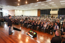 O governador Carlos Massa Ratinho Junior e o presidente da Copel, Daniel Pimentel Slaviero, anunciam nesta sexta-feira (24) os investimentos da Companhia na região Oeste do Paraná para os próximos três anos. Foto: Rodrigo Felix Leal/ANPr