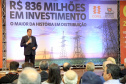 O governador Carlos Massa Ratinho Junior e o presidente da Copel, Daniel Pimentel Slaviero, anunciaram nesta sexta-feira (24) os investimentos da Companhia na região Oeste do Paraná para os próximos três anos. Foto: Jaelson Lucas/ANPr