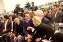 O governador Carlos Massa Ratinho Junior e o presidente da Copel, Daniel Pimentel Slaviero, anunciaram nesta sexta-feira (24) os investimentos da Companhia na região Oeste do Paraná para os próximos três anos. Foto: Jaelson Lucas/ANPr