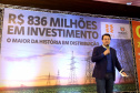 O governador Carlos Massa Ratinho Junior e o presidente da Copel, Daniel Pimentel Slaviero, anunciaram nesta sexta-feira (24) os investimentos da Companhia na região Oeste do Paraná para os próximos três anos. Foto: Jaelson Lucas/ANPr
