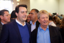 O governador Carlos Massa Ratinho Junior e o presidente da Copel, Daniel Pimentel Slaviero, anunciaram nesta sexta-feira (24) os investimentos da Companhia na região Oeste do Paraná para os próximos três anos. Foto: Jaelson Lucas/ANPr