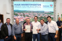 Governador Carlos Massa Ratinho Junior se reúne em Irati com os prefeitos do Centro-Sul do Paraná, e repassa recursos para investimentos em diversos municípios da região. O secretário do Desenvolvimento Urbano e Obras Públicas, João Carlos Ortega, também participa do encontro. - Irati, 07/06/2019 - Foto: Geraldo Bubniak/ANPr