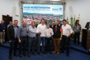 Governador Carlos Massa Ratinho Junior se reúne em Irati com os prefeitos do Centro-Sul do Paraná, e repassa recursos para investimentos em diversos municípios da região. O secretário do Desenvolvimento Urbano e Obras Públicas, João Carlos Ortega, também participa do encontro. - Irati, 07/06/2019 - Foto: Geraldo Bubniak/ANPr