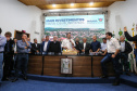 Governador Carlos Massa Ratinho Junior se reúne em Irati com os prefeitos do Centro-Sul do Paraná, e repassa recursos para investimentos em diversos municípios da região. O secretário do Desenvolvimento Urbano e Obras Públicas, João Carlos Ortega, também participa do encontro. - Irati, 07/06/2019 - Foto: Geraldo NBubniak/ANPr