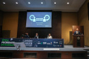 Painel 1: Instrumento Do Compliance Na Administração Pública com AndreaStrapasson,  Marcos Turbay, Phillip Gil França  e Rodrigo Pironti  durante I Simpósio de Combate à Corrupção na Administração Pública na Sede da OAB em Curitiba.  Curitiba, 14/06/2019 -  Foto: Geraldo Bubniak/ANPr