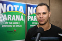 Governo do Estado entrega os três prêmios aos ganhadores do sorteio especial do Nota Paraná na Secretaria da Fazenda. Por ser o mês dos Namorados, o valor dos prêmios foi multiplicado por quatro e três contemplados recebem R$ 200 mil, R$ 120 mil e R$ 80 mil. Na foto, Anderson Luiz Vieira Falkembach de Lima, de Cascavel, foi contemplado com R$ 120 mil   -  Curitiba, 19/06/2019  -  Foto: José Fernando Ogura/ANPr