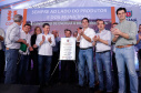 A primeira usina do Brasil de produção de biogás a partir do tratamento dos dejetos de suínos começou a funcionar no Paraná nesta quarta-feira (24), em Entre Rios do Oeste, na Região Oeste do Estado. O governador Carlos Massa Ratinho Junior inaugurou a unidade geradora cuja capacidade total é de 480 KW, transformando por dia 215 toneladas de um agente poluidor em energia limpa.  Foto: Rodrigo Felix Leal/ANPr