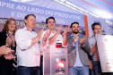 A primeira usina do Brasil de produção de biogás a partir do tratamento dos dejetos de suínos começou a funcionar no Paraná nesta quarta-feira (24), em Entre Rios do Oeste, na Região Oeste do Estado. O governador Carlos Massa Ratinho Junior inaugurou a unidade geradora cuja capacidade total é de 480 KW, transformando por dia 215 toneladas de um agente poluidor em energia limpa.  Foto: Rodrigo Felix Leal/ANPr
