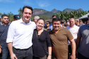 O governador Carlos Massa Ratinho Junior e o prefeito de Guaratuba, Roberto Justus, inauguraram a ponte sobre o Rio Cubatão, em Guaratuba. 