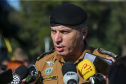 O governador Carlos Massa Ratinho Junior participa  nesta sexta-feira (30)  do projeto Em Frente Brasil - Programa Nacional de Enfrentamento à Criminalidade Violenta, criado pelo Ministério da Justiça e Segurança Pública no Parque São José em São José dos Pinhais.  Na foto o comandante-geral da Polícia Militar (PM) do Paraná, o coronel Péricles de Matos.  30/08/2019 -Foto: Geraldo Bubniak/AEN
