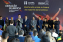 O governador Carlos Massa Ratinho Junior anunciou nesta segunda-feira (02), no Palácio Iguaçu, a nova fase do programa de apoio à formação de atletas olímpicos. Patrocinado pela Copel, o ?Geração Olímpica? é o maior programa de bolsa-atleta do País. Curitiba,02/09/2019 Foto:Jaelson Lucas / AEN