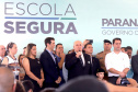 O governador Carlos Massa Ratinho Junior lança nesta quarta-feira (11) o programa Escola Segura na Região Metropolitana de Curitiba. Serão beneficiadas 40 escolas da região de nove municípios. Presentes: prefeito em exercício de São José dos Pinhais, Tiago Buhrer; secretários: de Educação, Renato Feder; de segurança pública, cel. Romulo Soares; comandante da PMPR, cel. Péricles de Matos; entre outros.Curitiba, 11-09-19.Foto: Arnaldo Alves / AEN.