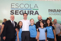 O governador Carlos Massa Ratinho Junior lança nesta quarta-feira (11) o programa Escola Segura na Região Metropolitana de Curitiba. Serão beneficiadas 40 escolas da região de nove municípios. Presentes: prefeito em exercício de São José dos Pinhais, Tiago Buhrer; secretários: de Educação, Renato Feder; de segurança pública, cel. Romulo Soares; comandante da PMPR, cel. Péricles de Matos; entre outros.Curitiba, 11-09-19.Foto: Arnaldo Alves / AEN.